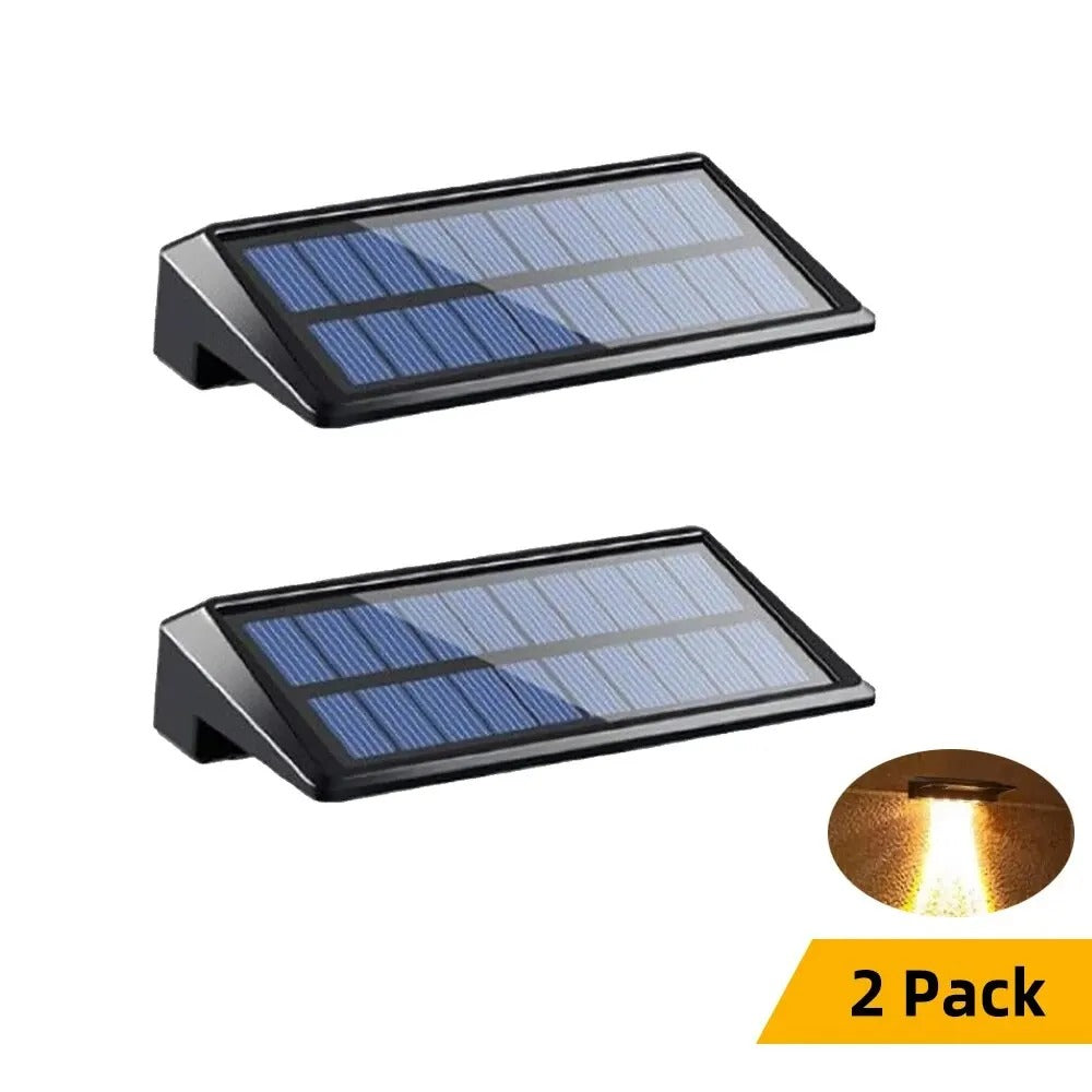 2-Pack Solar Wall Lights with 4 LEDs