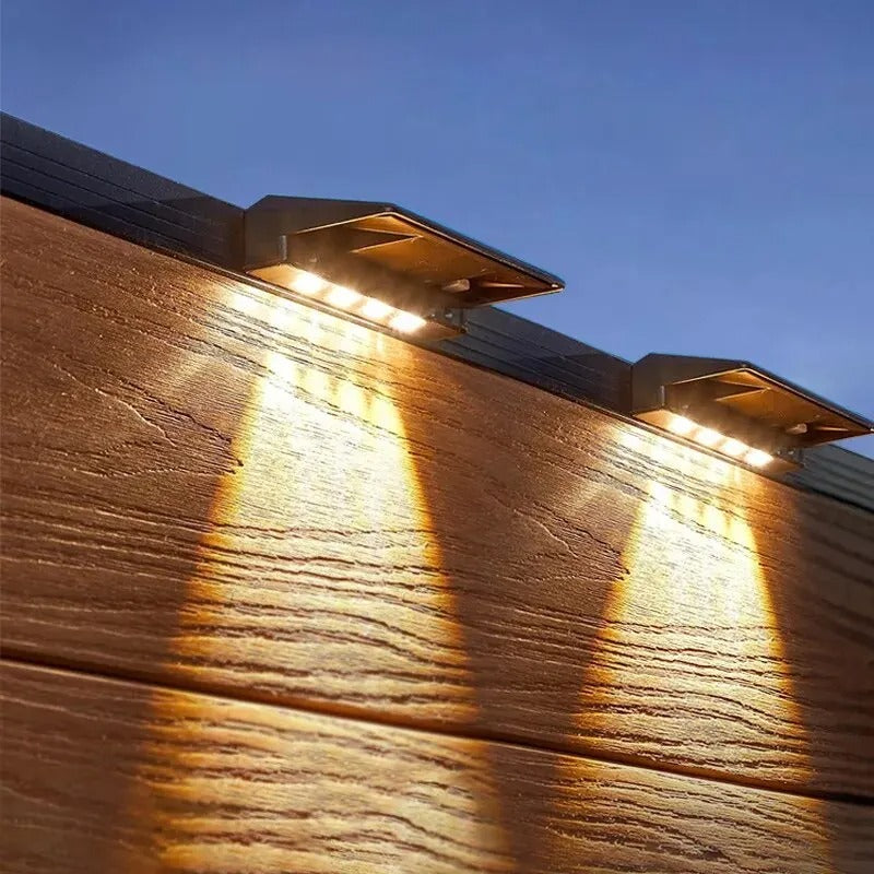 2-Pack Solar Wall Lights with 4 LEDs