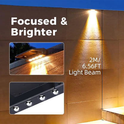 2-Pack Solar Wall Lights with 4 LEDs