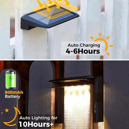 2-Pack Solar Wall Lights with 4 LEDs