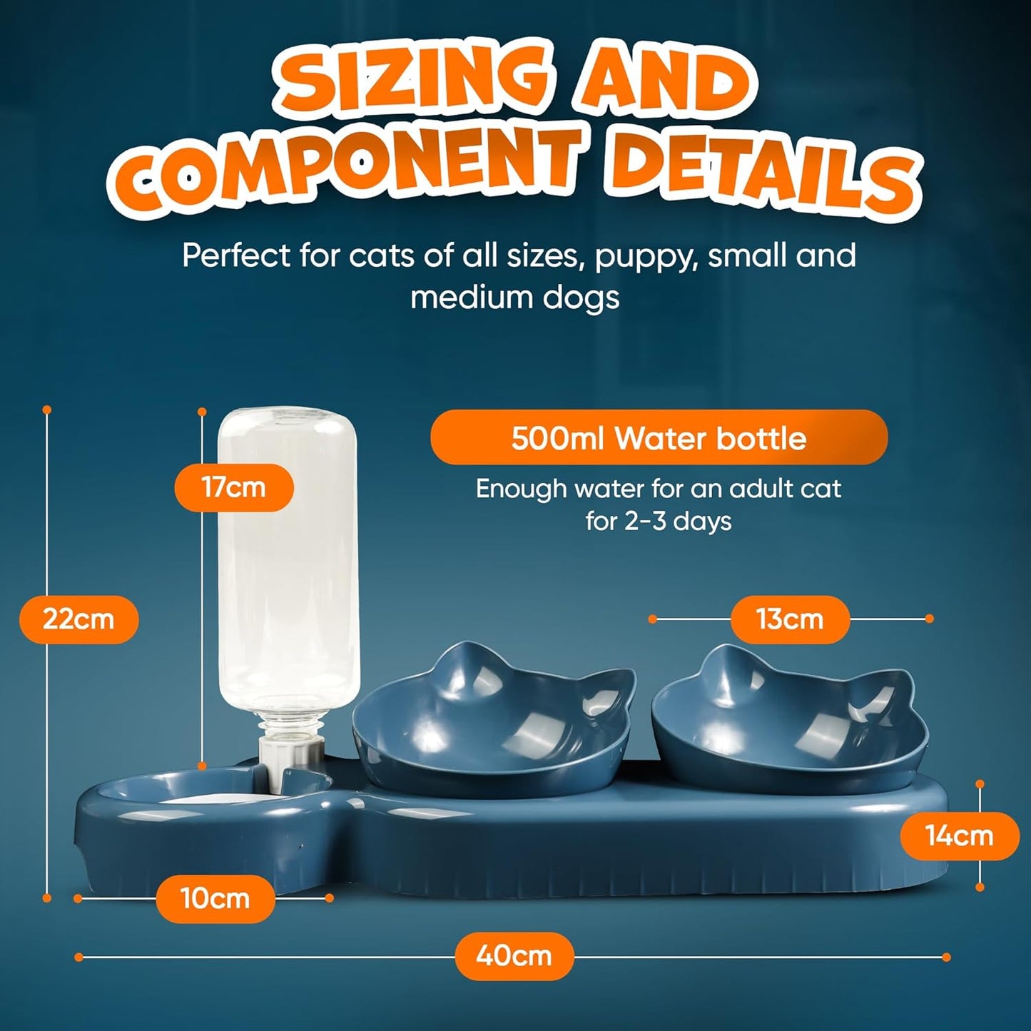 3-in-1 Cat Feeding Station