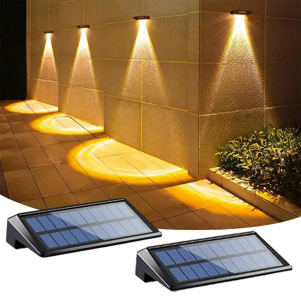 2-Pack Solar Wall Lights with 4 LEDs