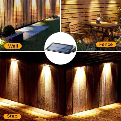 2-Pack Solar Wall Lights with 4 LEDs
