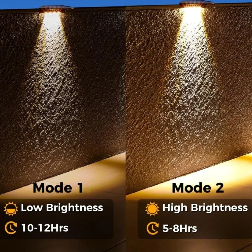 2-Pack Solar Wall Lights with 4 LEDs