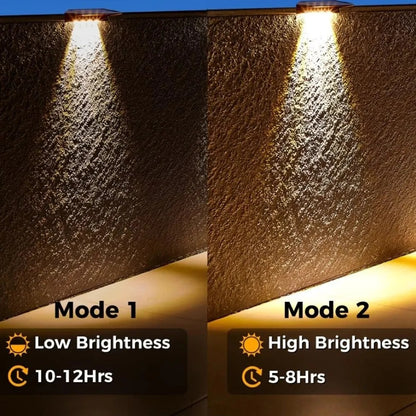 2-Pack Solar Wall Lights with 4 LEDs