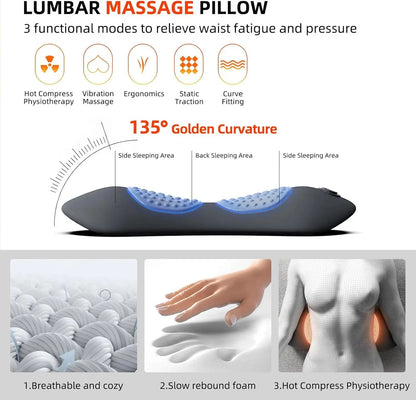 Heated Back Massager– Vibration Therapy Pillow