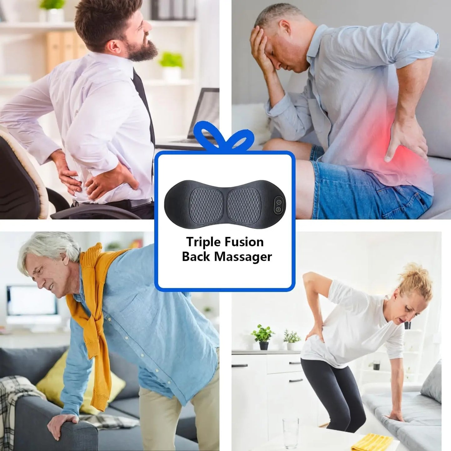 Heated Back Massager– Vibration Therapy Pillow